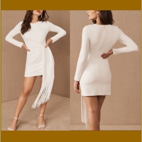 ONE33 SOCIAL Twist Fringe Ivory Dress - Picture 1 of 6